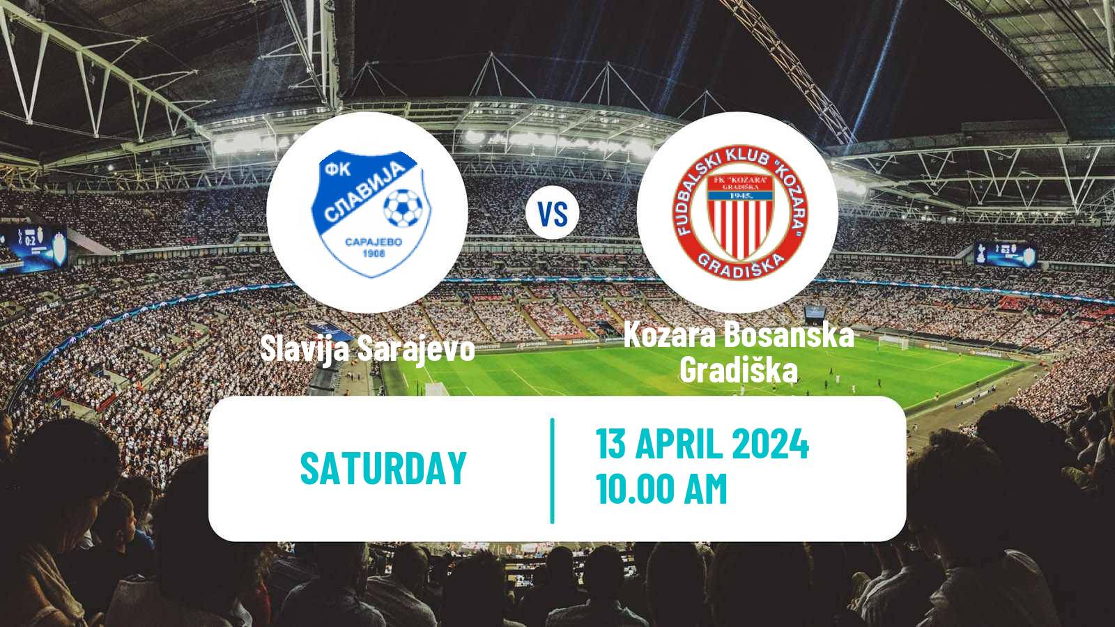 Soccer Bosnian Prva Liga RS Slavija Sarajevo - Kozara Bosanska Gradiška