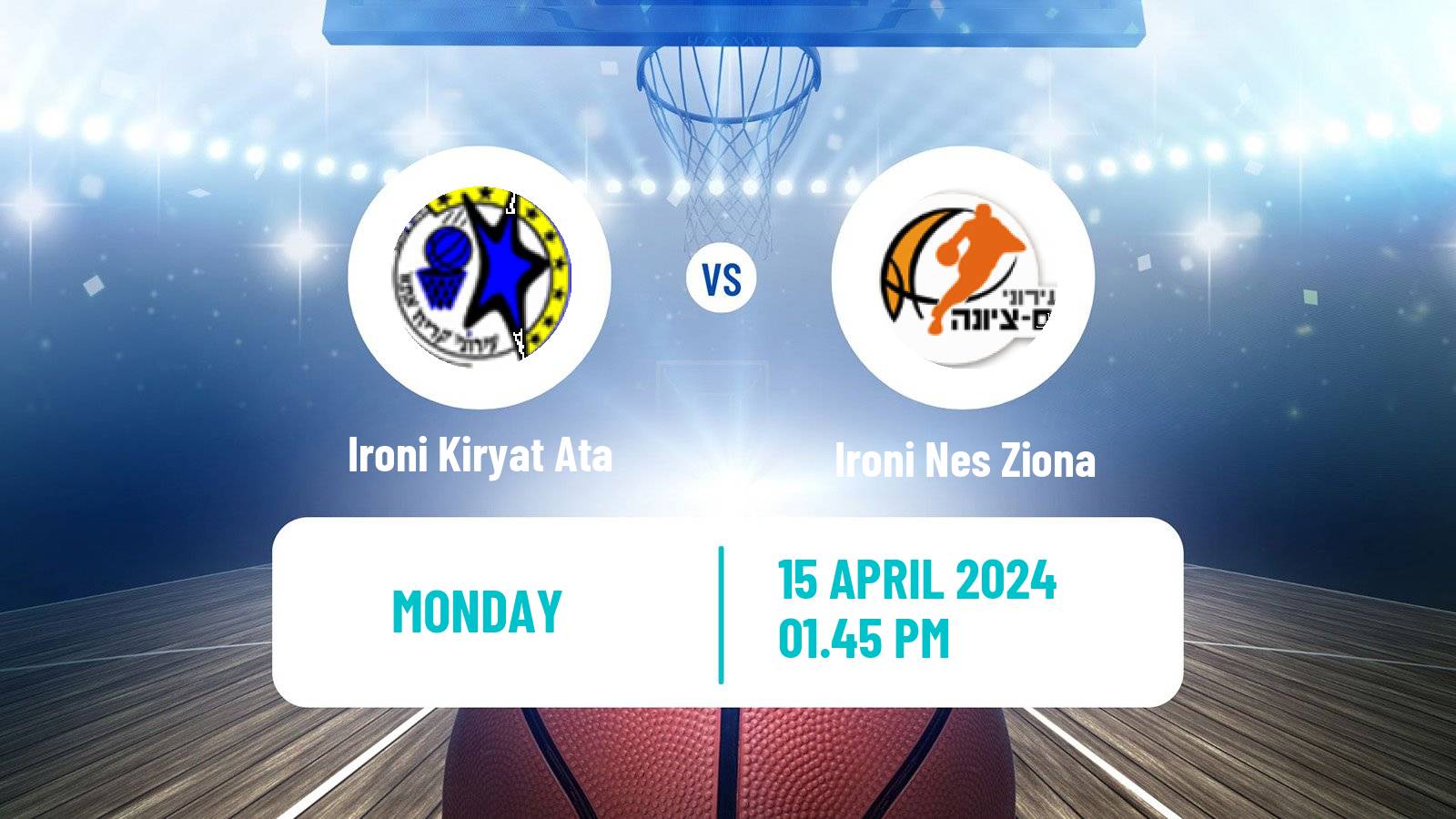 Basketball Israeli Basketball Super League Ironi Kiryat Ata - Ironi Nes Ziona