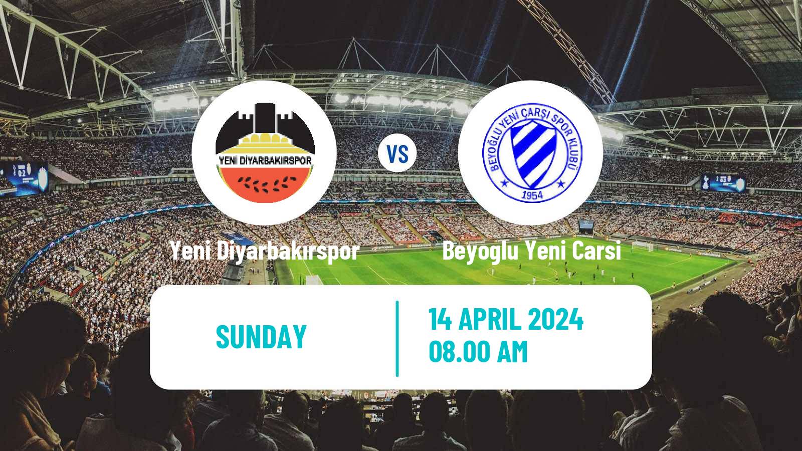 Soccer Turkish Second League White Group Yeni Diyarbakırspor - Beyoglu Yeni Carsi