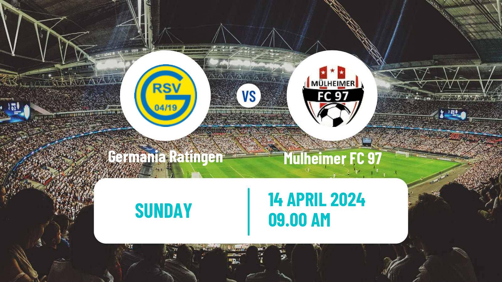 Soccer German Oberliga Niederrhein Germania Ratingen - Mulheimer FC 97