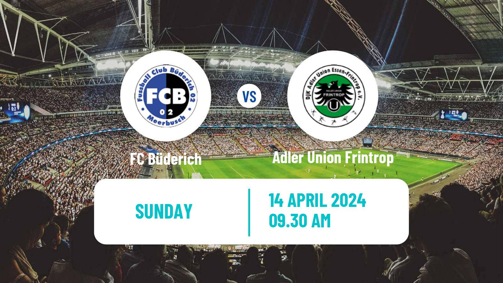 Soccer German Oberliga Niederrhein Büderich - Adler Union Frintrop