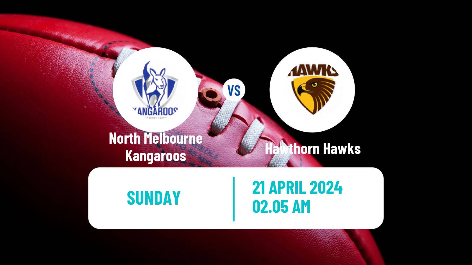 Aussie rules AFL North Melbourne Kangaroos - Hawthorn Hawks