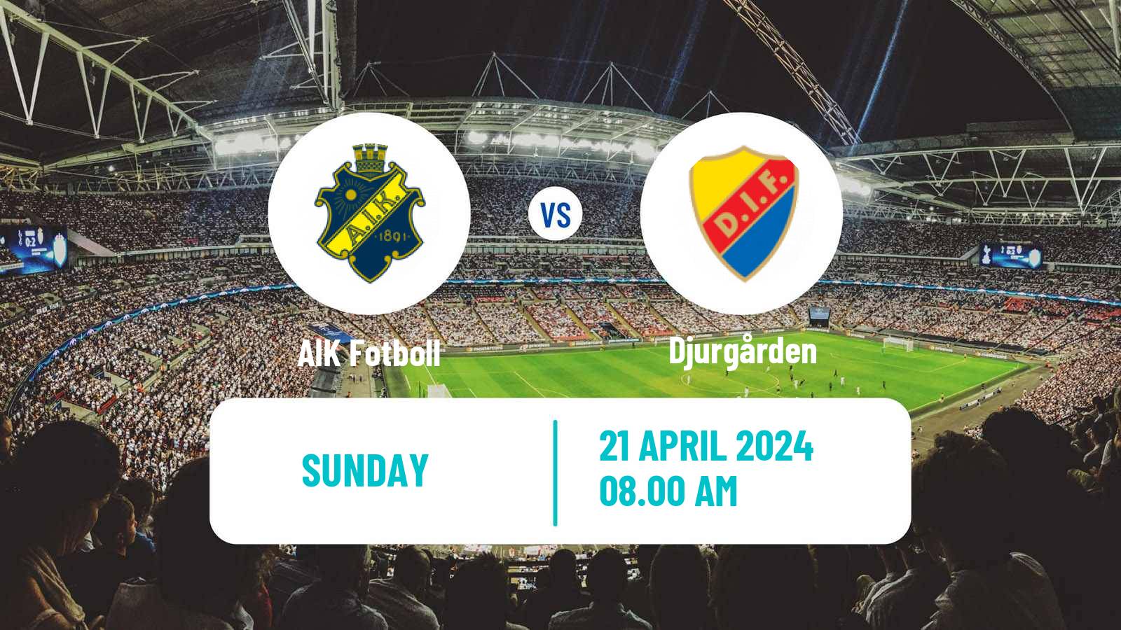 Soccer Swedish Allsvenskan AIK - Djurgården