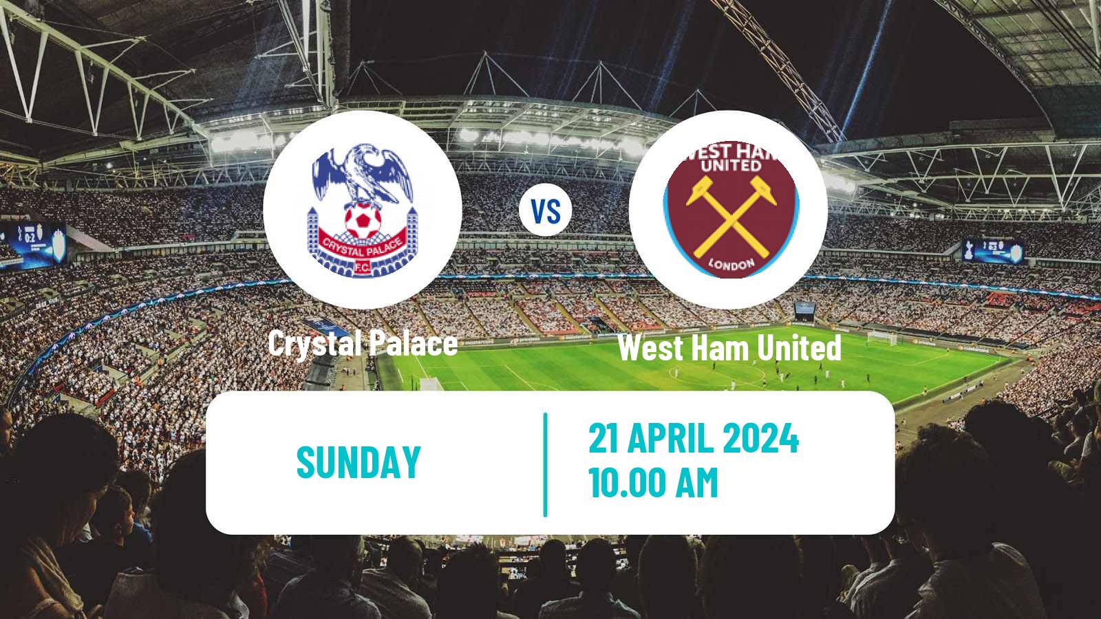 Soccer English Premier League Crystal Palace - West Ham United
