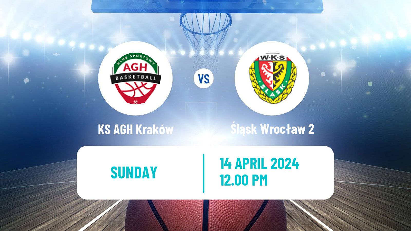 Basketball Polish 1 Liga Basketball KS AGH Kraków - Śląsk Wrocław 2