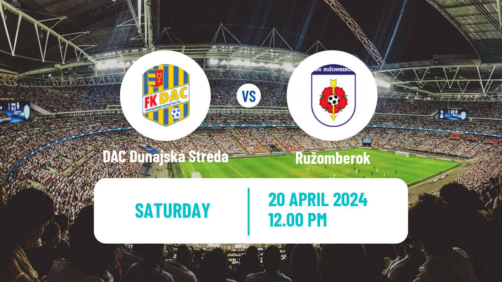 Soccer Slovak Superliga DAC Dunajská Streda - Ružomberok