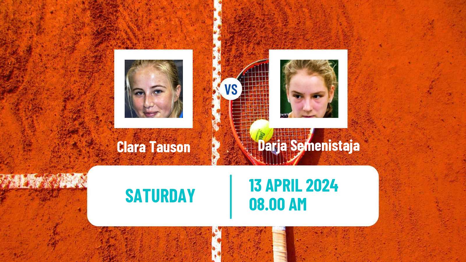 Tennis WTA Billie Jean King Cup Group I Clara Tauson - Darja Semenistaja