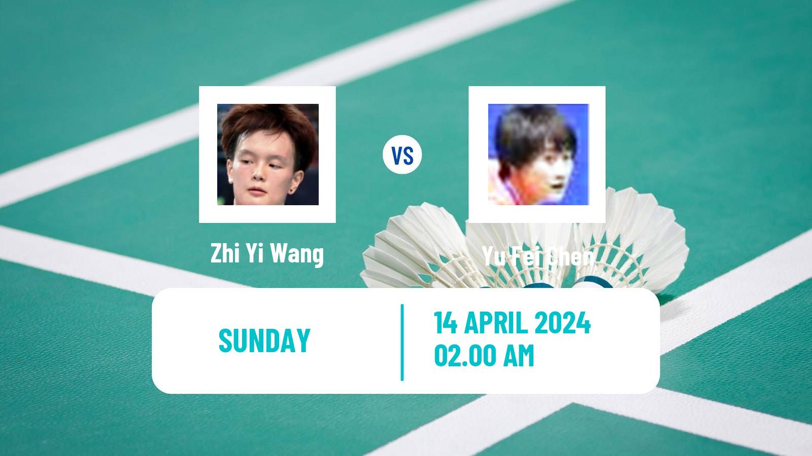 Badminton BWF Asia Championships Women Zhi Yi Wang - Yu Fei Chen