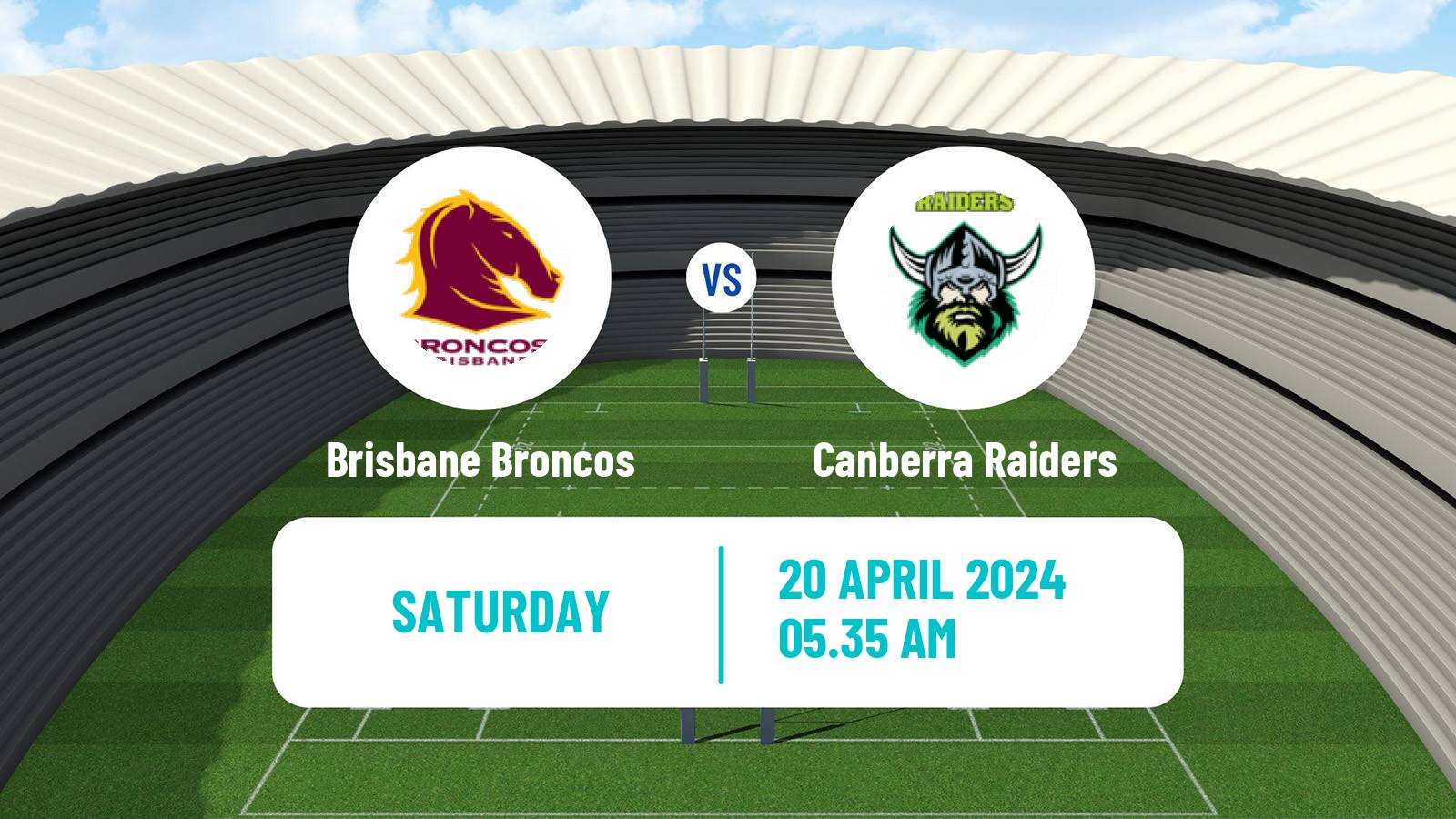 Rugby league Australian NRL Brisbane Broncos - Canberra Raiders