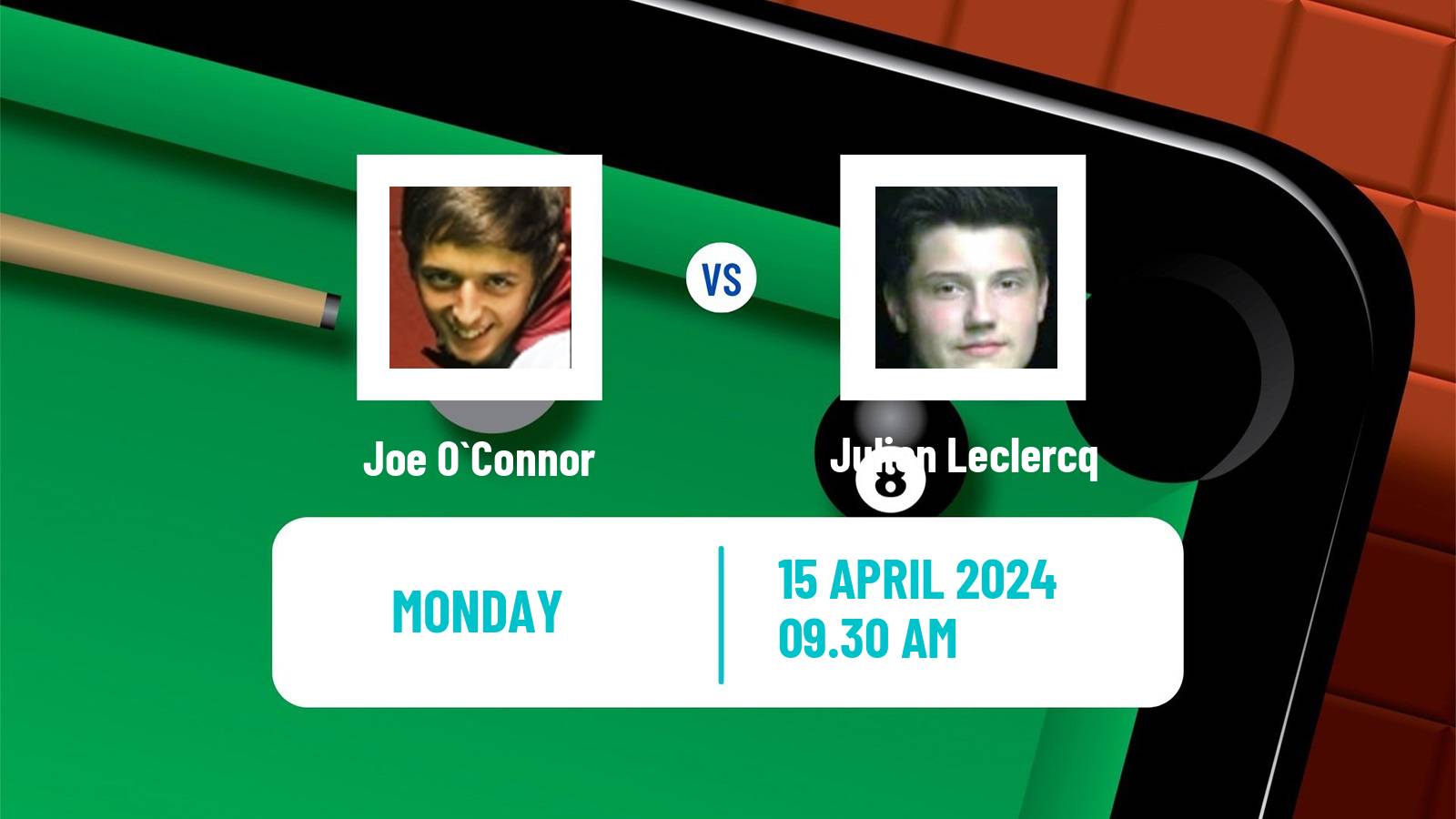 Snooker World Championship Joe O`Connor - Julien Leclercq