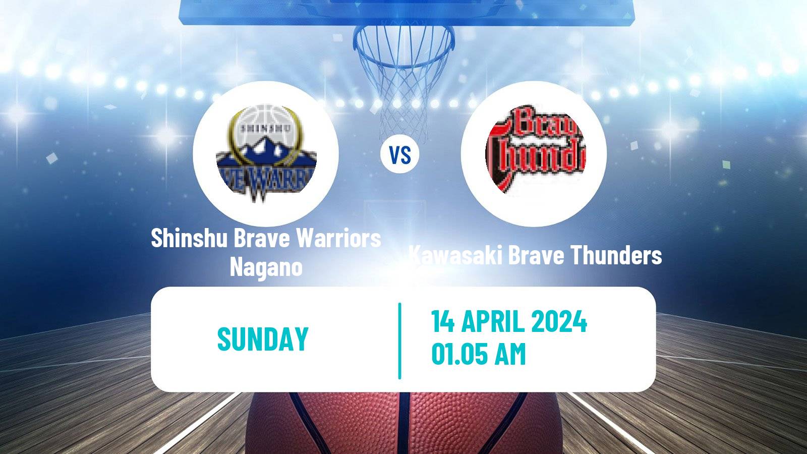 Basketball BJ League Shinshu Brave Warriors Nagano - Kawasaki Brave Thunders