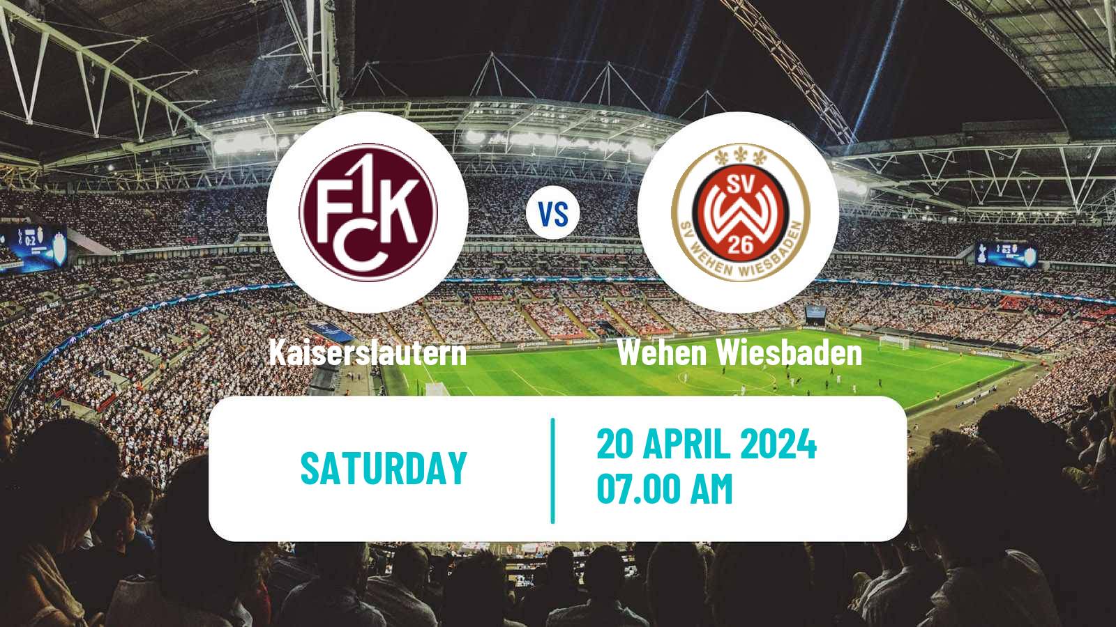 Soccer German 2 Bundesliga Kaiserslautern - Wehen Wiesbaden