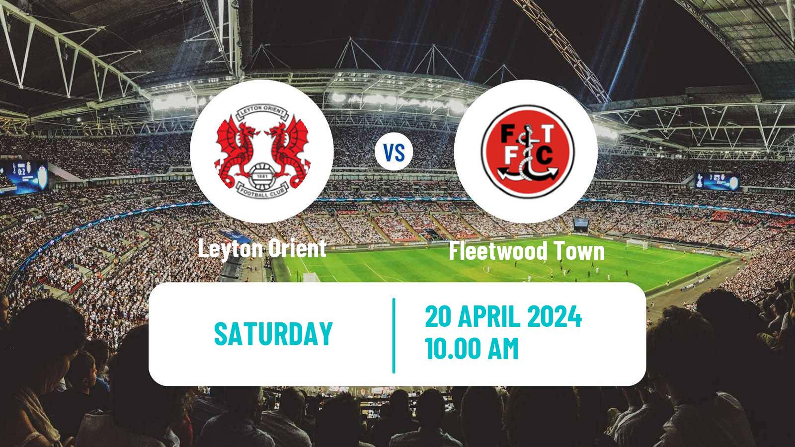 Soccer English League One Leyton Orient - Fleetwood Town