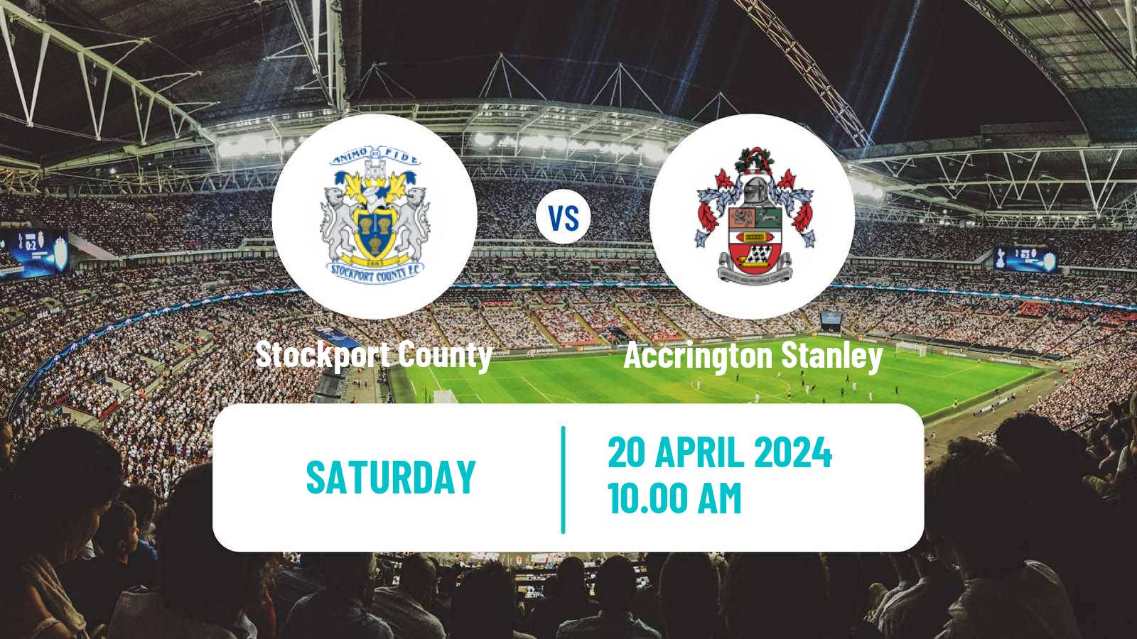 Soccer English League Two Stockport County - Accrington Stanley