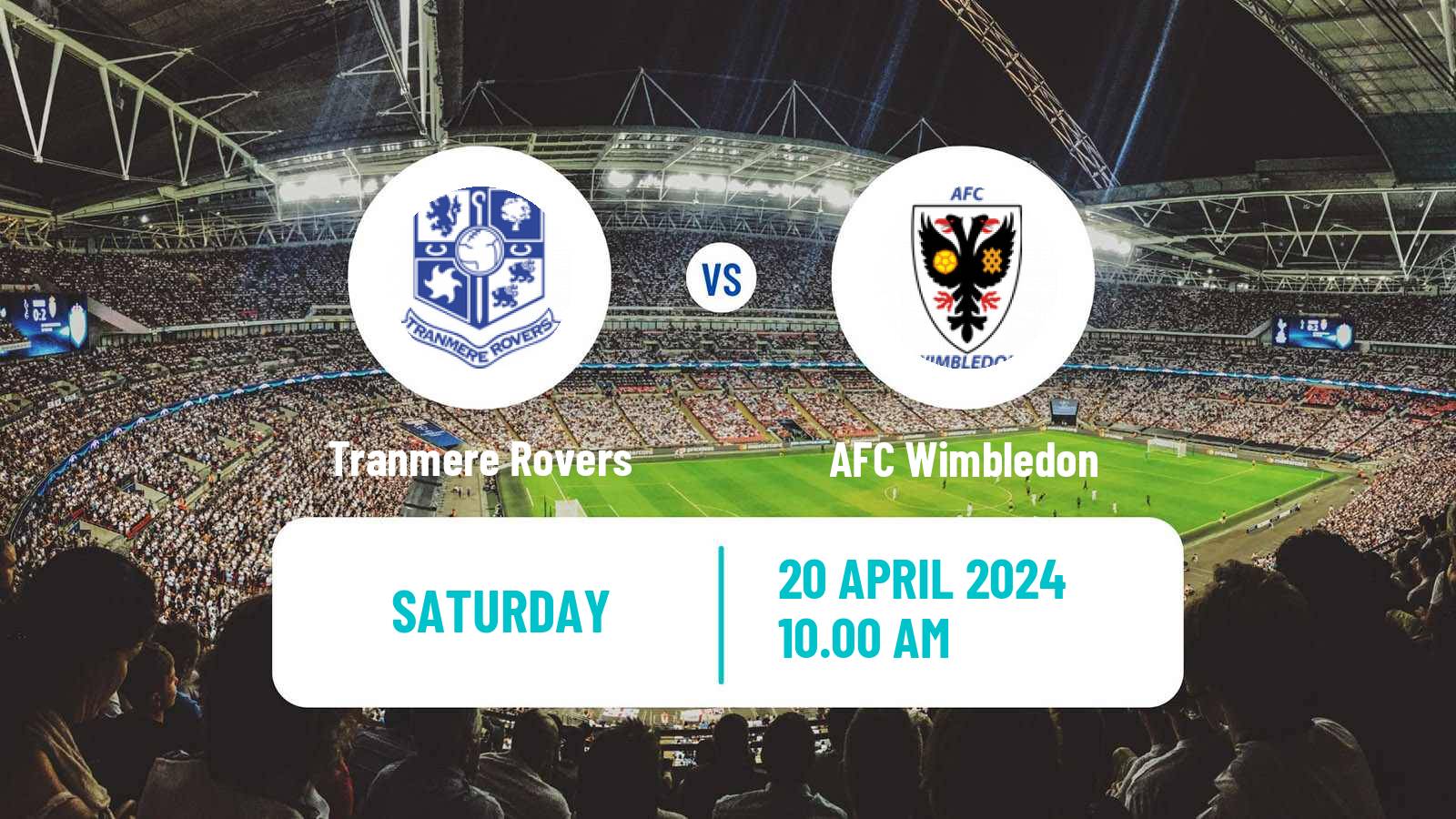 Soccer English League Two Tranmere Rovers - AFC Wimbledon