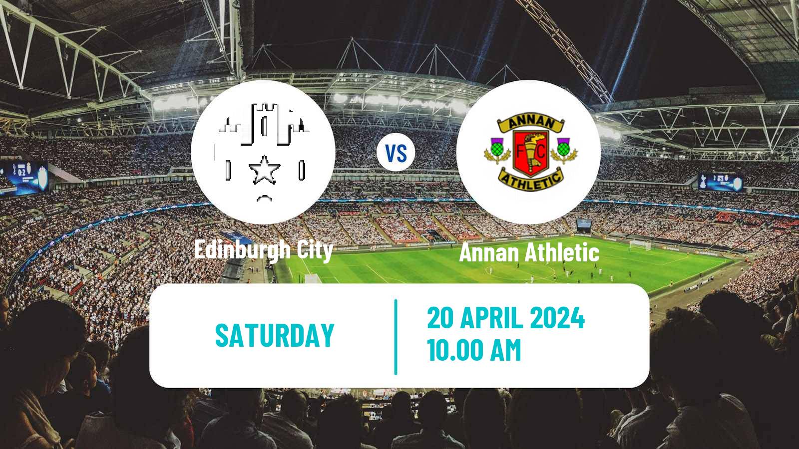 Soccer Scottish League One Edinburgh City - Annan Athletic