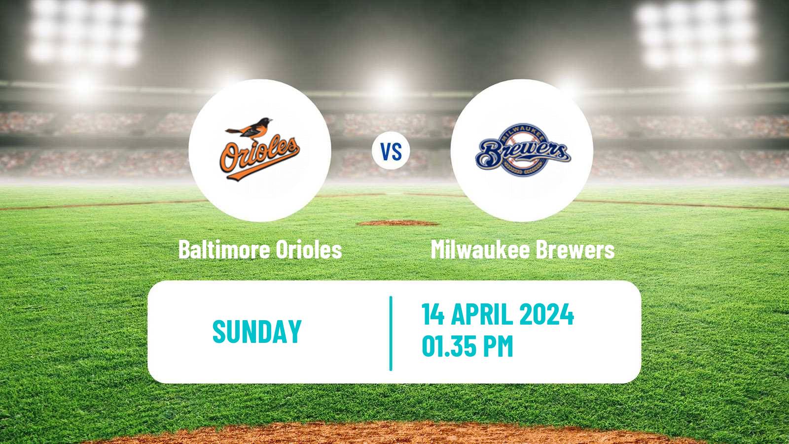 Baseball MLB Baltimore Orioles - Milwaukee Brewers