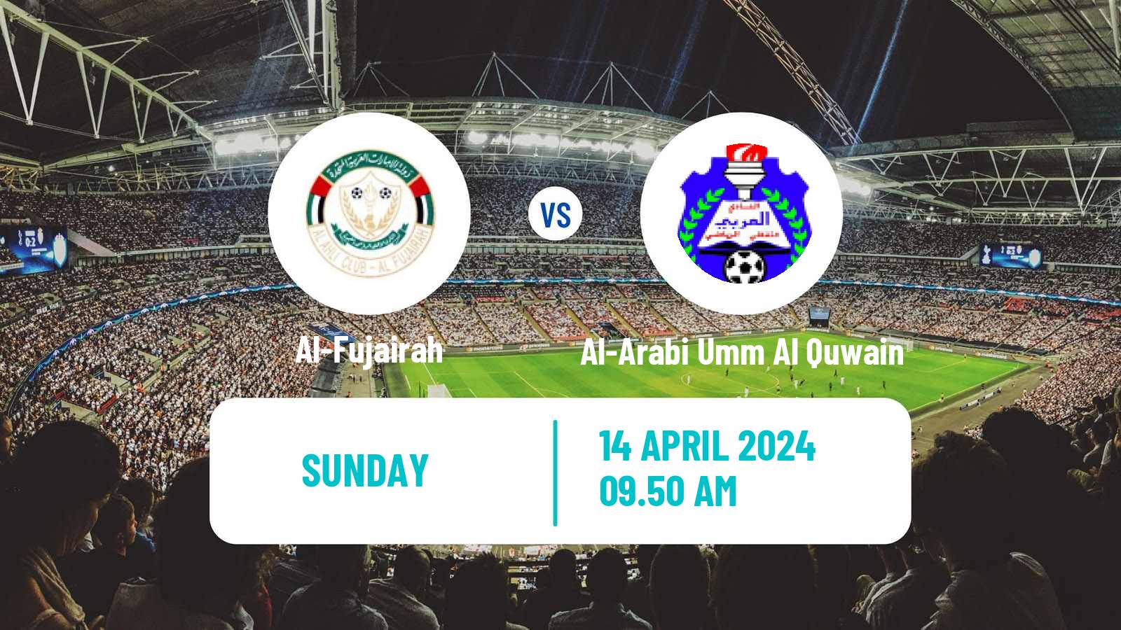 Soccer UAE Division 1 Al-Fujairah - Al-Arabi Umm Al Quwain