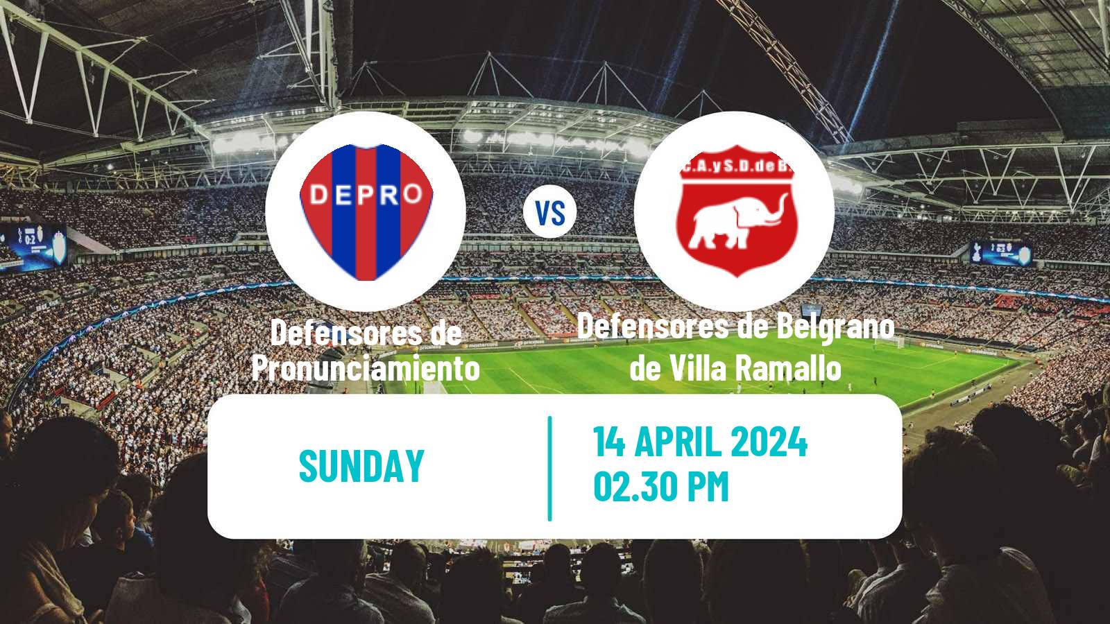 Soccer Argentinian Torneo Federal Defensores de Pronunciamiento - Defensores de Belgrano de Villa Ramallo