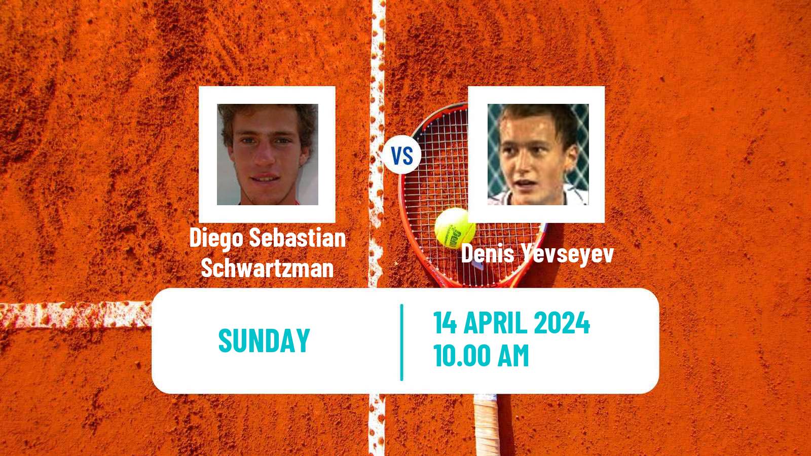 Tennis ATP Barcelona Diego Sebastian Schwartzman - Denis Yevseyev