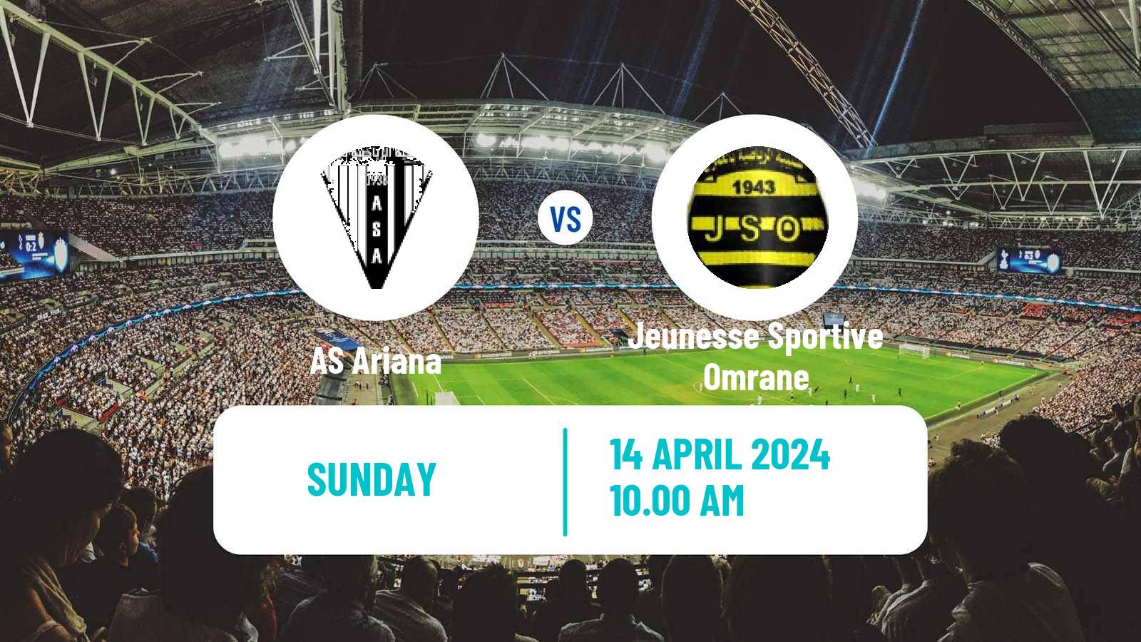 Soccer Tunisian Ligue 2 Ariana - Jeunesse Sportive Omrane