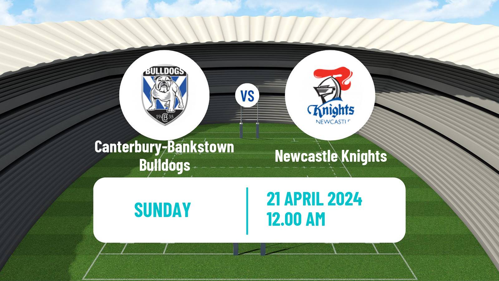 Rugby league Australian NRL Canterbury-Bankstown Bulldogs - Newcastle Knights