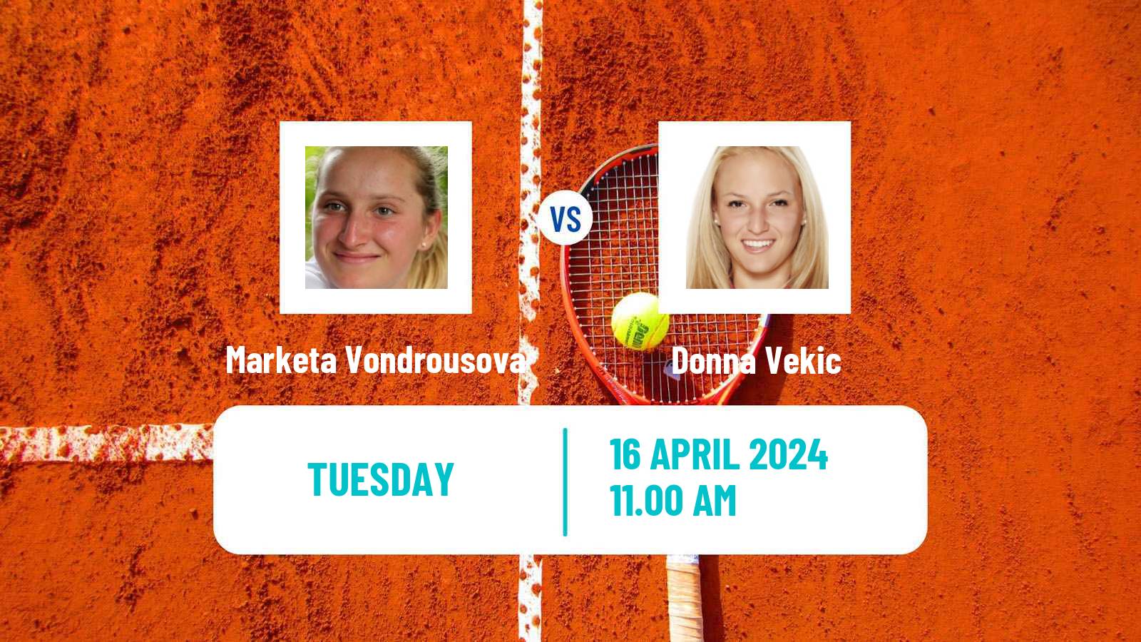 Tennis WTA Stuttgart Marketa Vondrousova - Donna Vekic