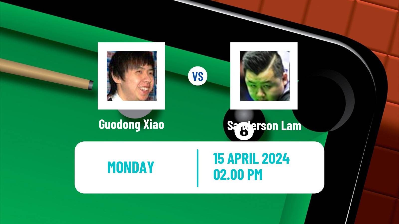 Snooker World Championship Guodong Xiao - Sanderson Lam