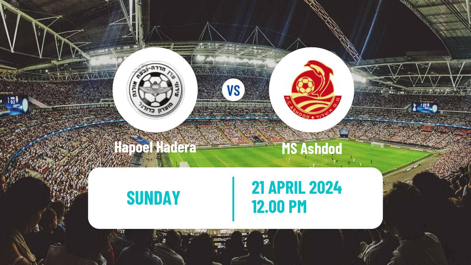 Soccer Israeli Ligat haAl Hapoel Hadera - MS Ashdod