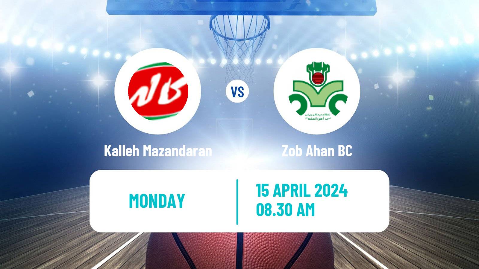 Basketball Iran Super League Basketball Kalleh Mazandaran - Zob Ahan