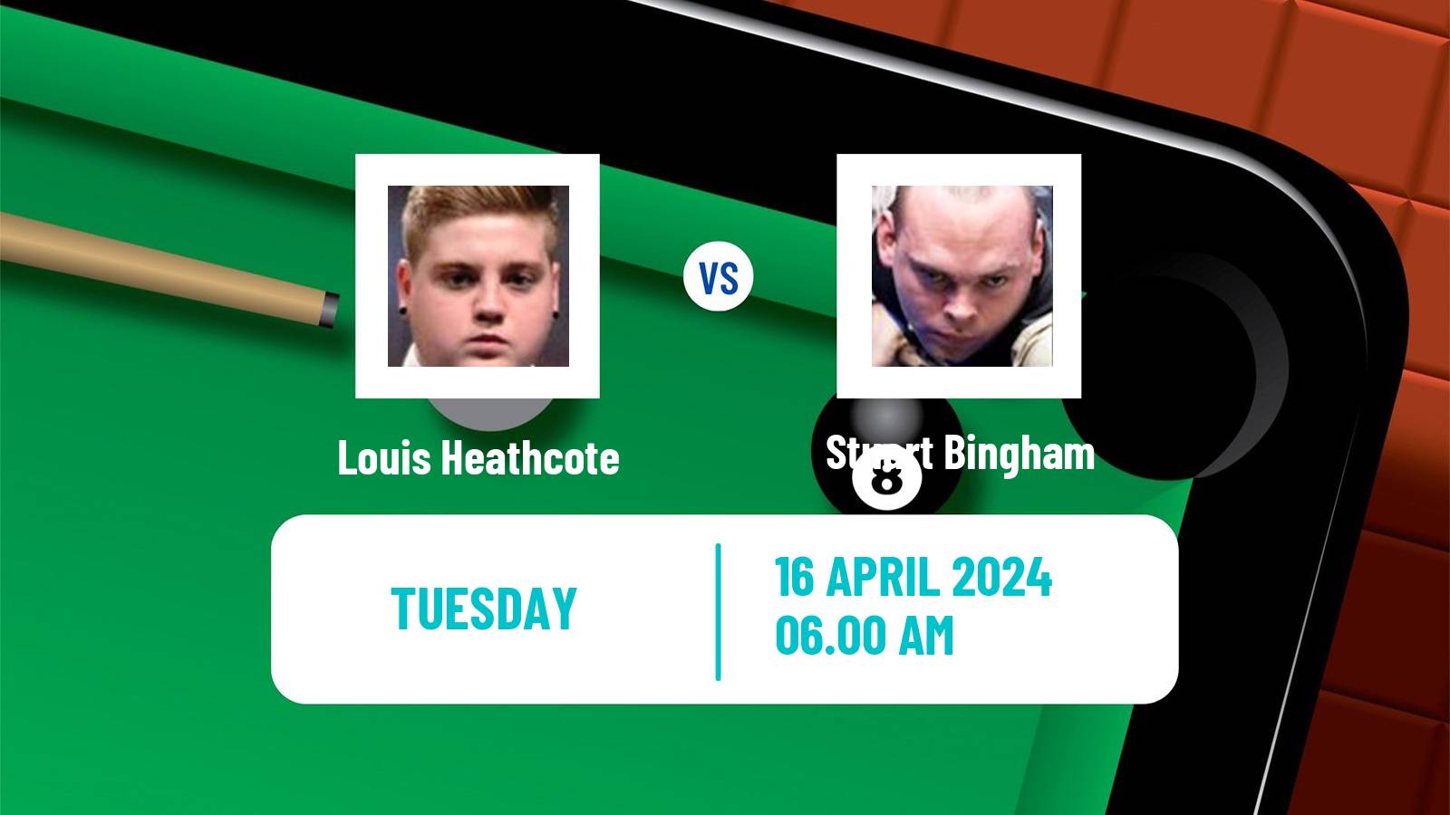 Snooker World Championship Louis Heathcote - Stuart Bingham