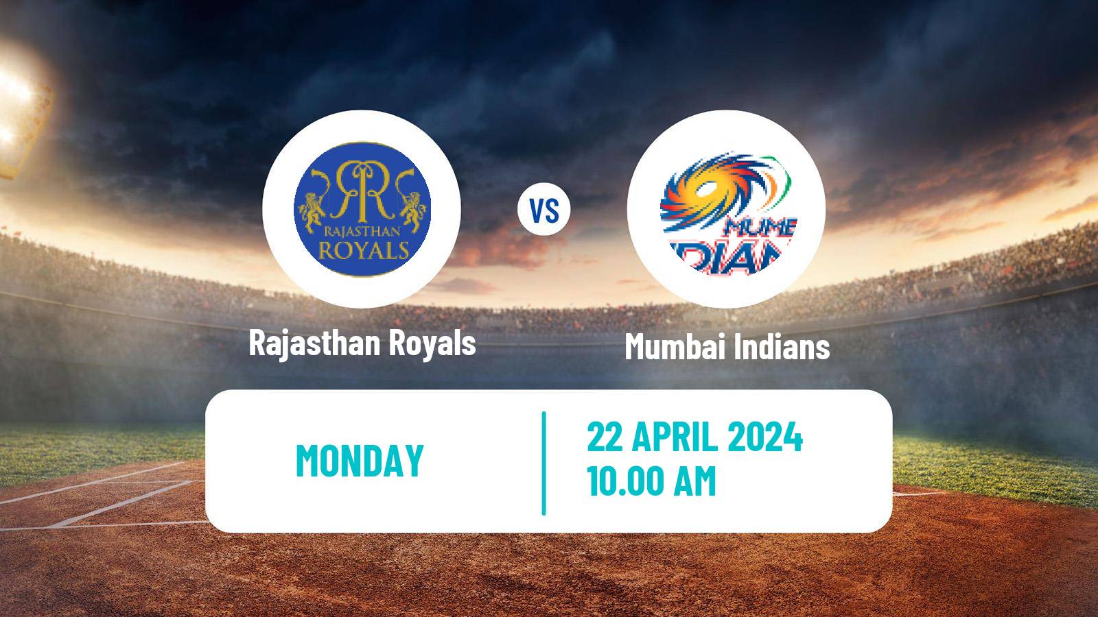 Cricket Indian Premier League Cricket Rajasthan Royals - Mumbai Indians