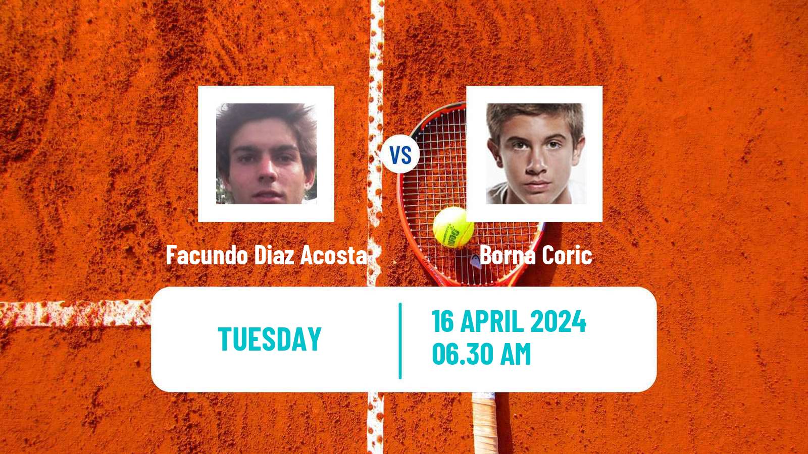 Tennis ATP Barcelona Facundo Diaz Acosta - Borna Coric