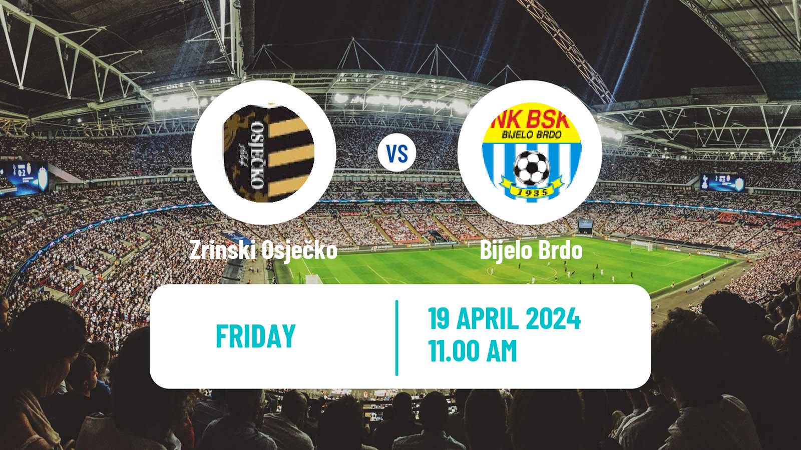 Soccer Croatian Prva NL Zrinski Osječko - Bijelo Brdo
