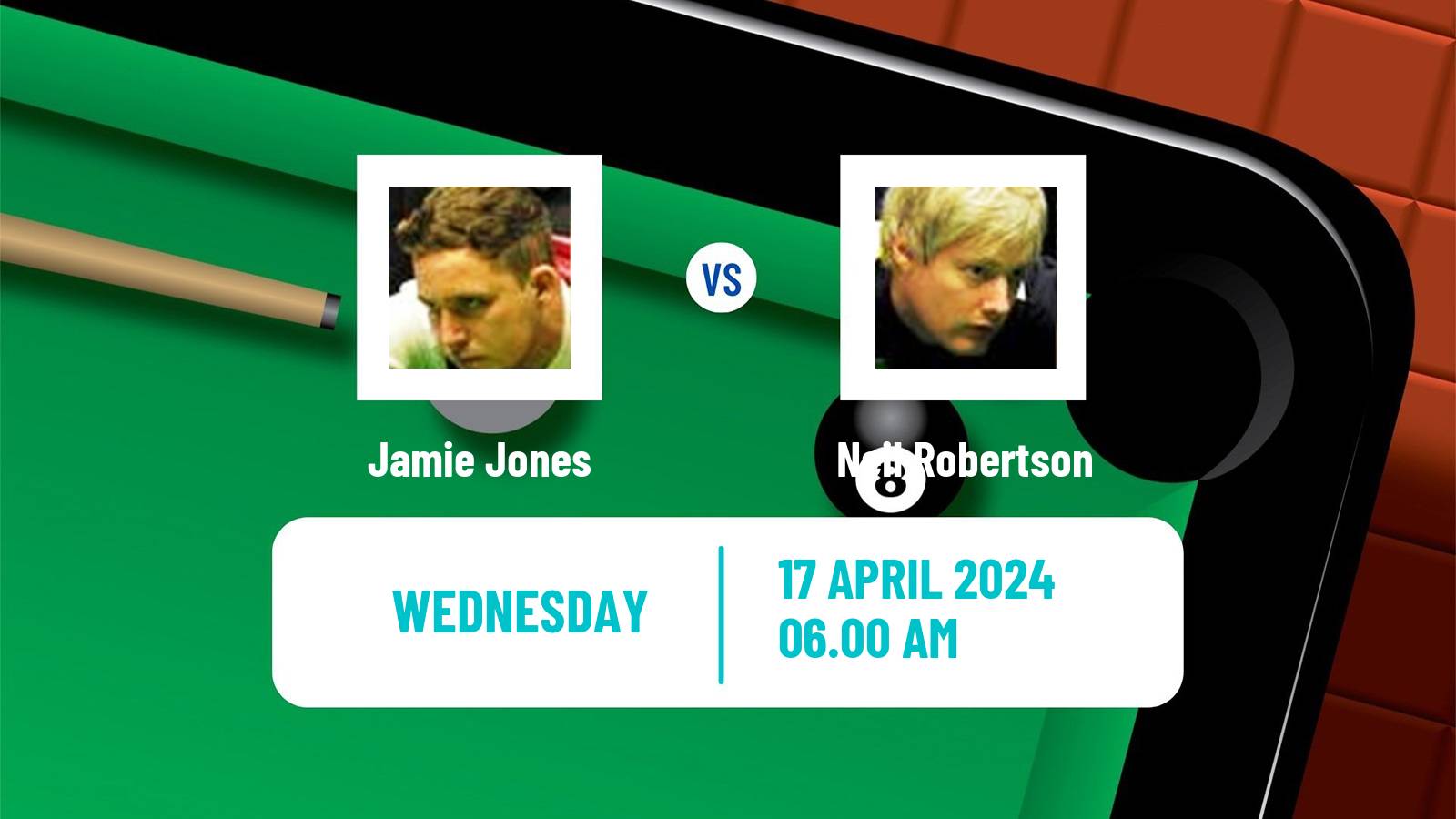 Snooker World Championship Jamie Jones - Neil Robertson