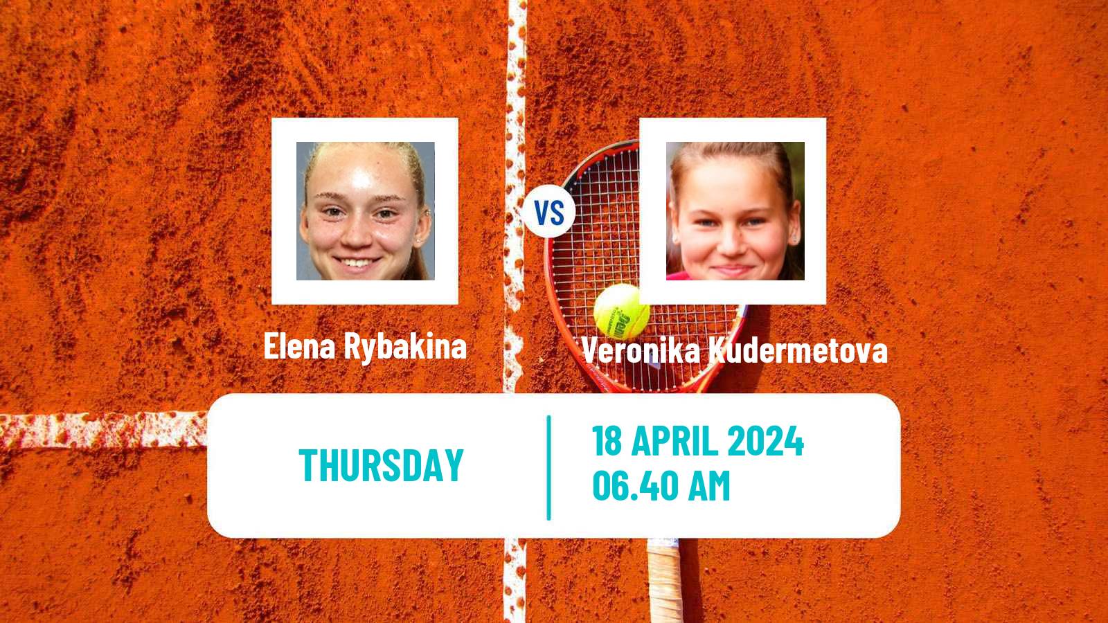 Tennis WTA Stuttgart Elena Rybakina - Veronika Kudermetova