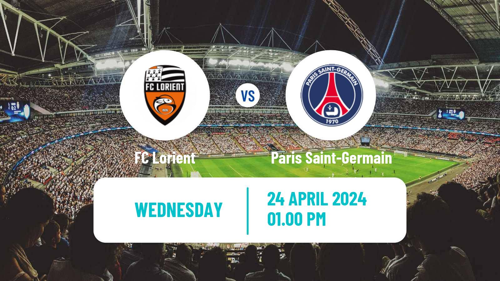 Soccer French Ligue 1 Lorient - Paris Saint-Germain