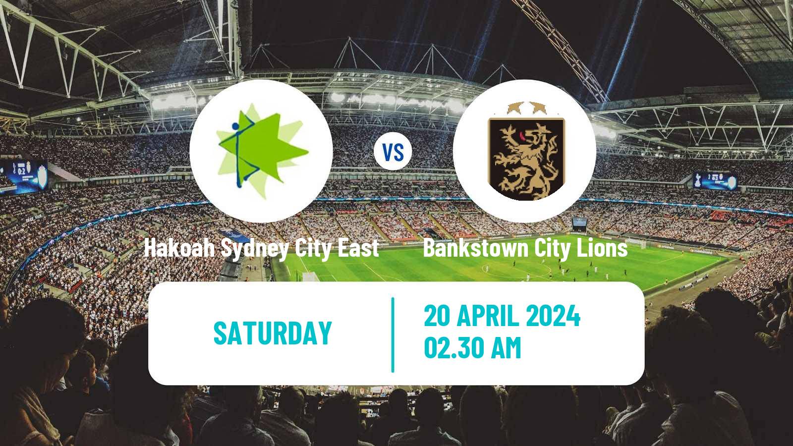 Soccer Australian NSW League One Hakoah Sydney City East - Bankstown City Lions