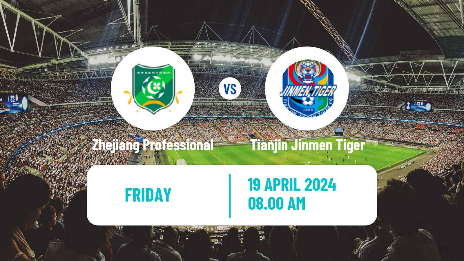 Soccer Chinese Super League Zhejiang Professional - Tianjin Jinmen Tiger