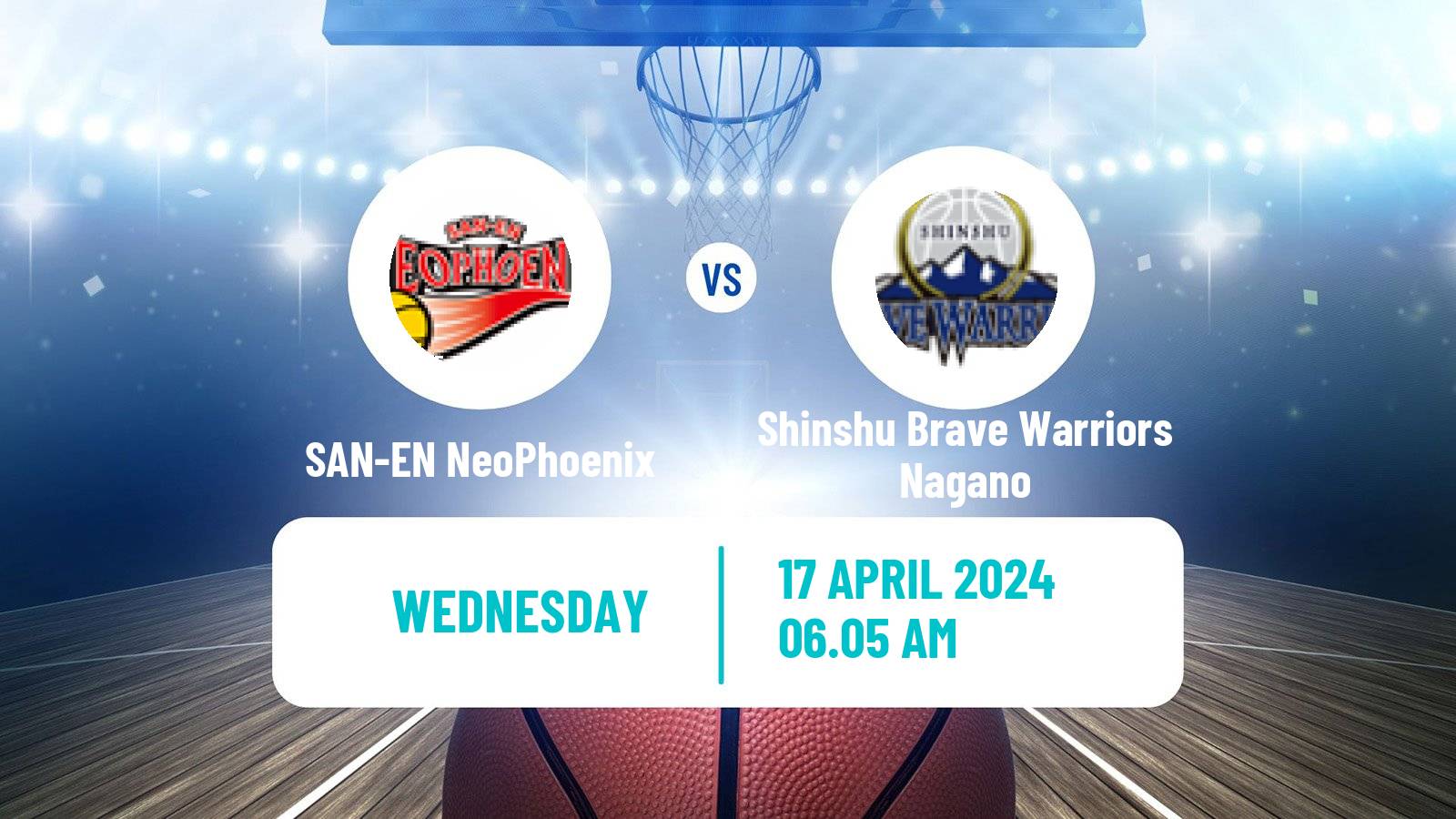 Basketball BJ League SAN-EN NeoPhoenix - Shinshu Brave Warriors Nagano