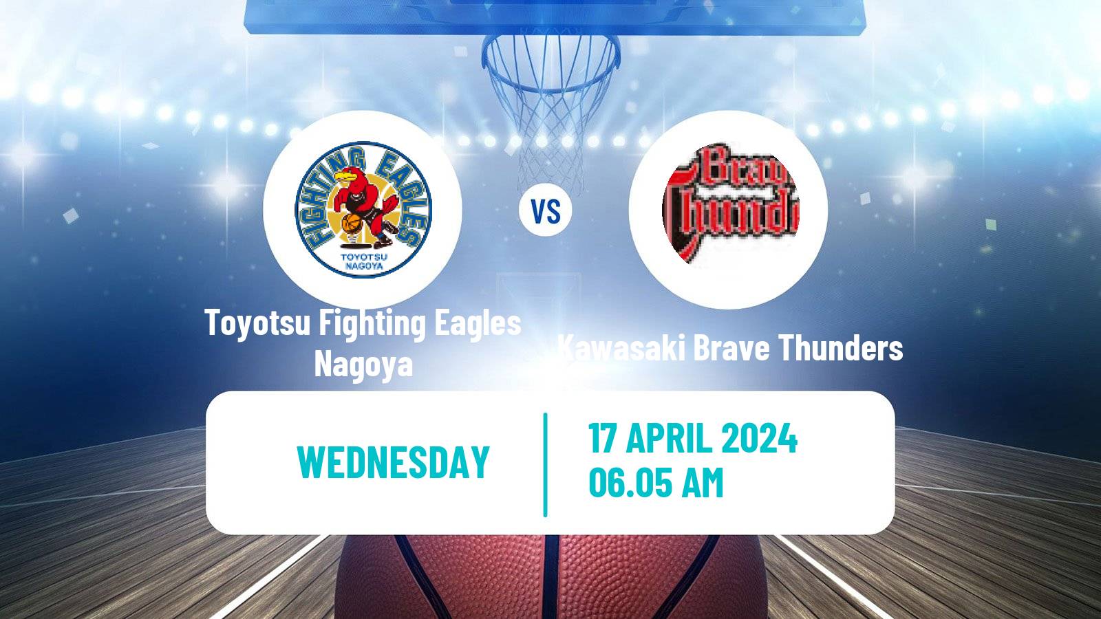 Basketball BJ League Toyotsu Fighting Eagles Nagoya - Kawasaki Brave Thunders