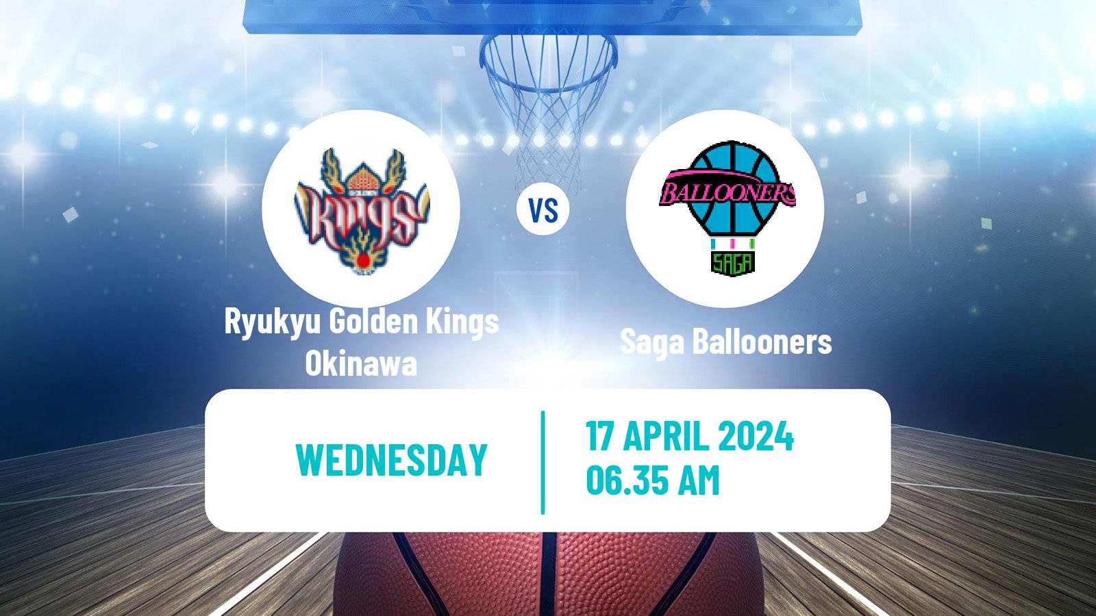 Basketball BJ League Ryukyu Golden Kings Okinawa - Saga Ballooners