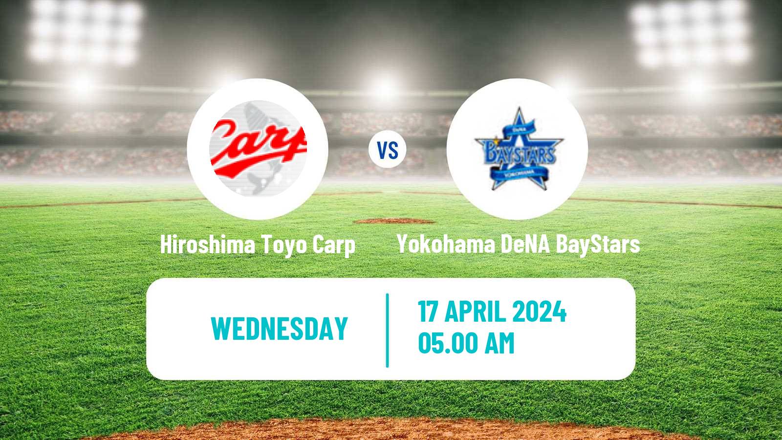 Baseball NPB Hiroshima Toyo Carp - Yokohama DeNA BayStars