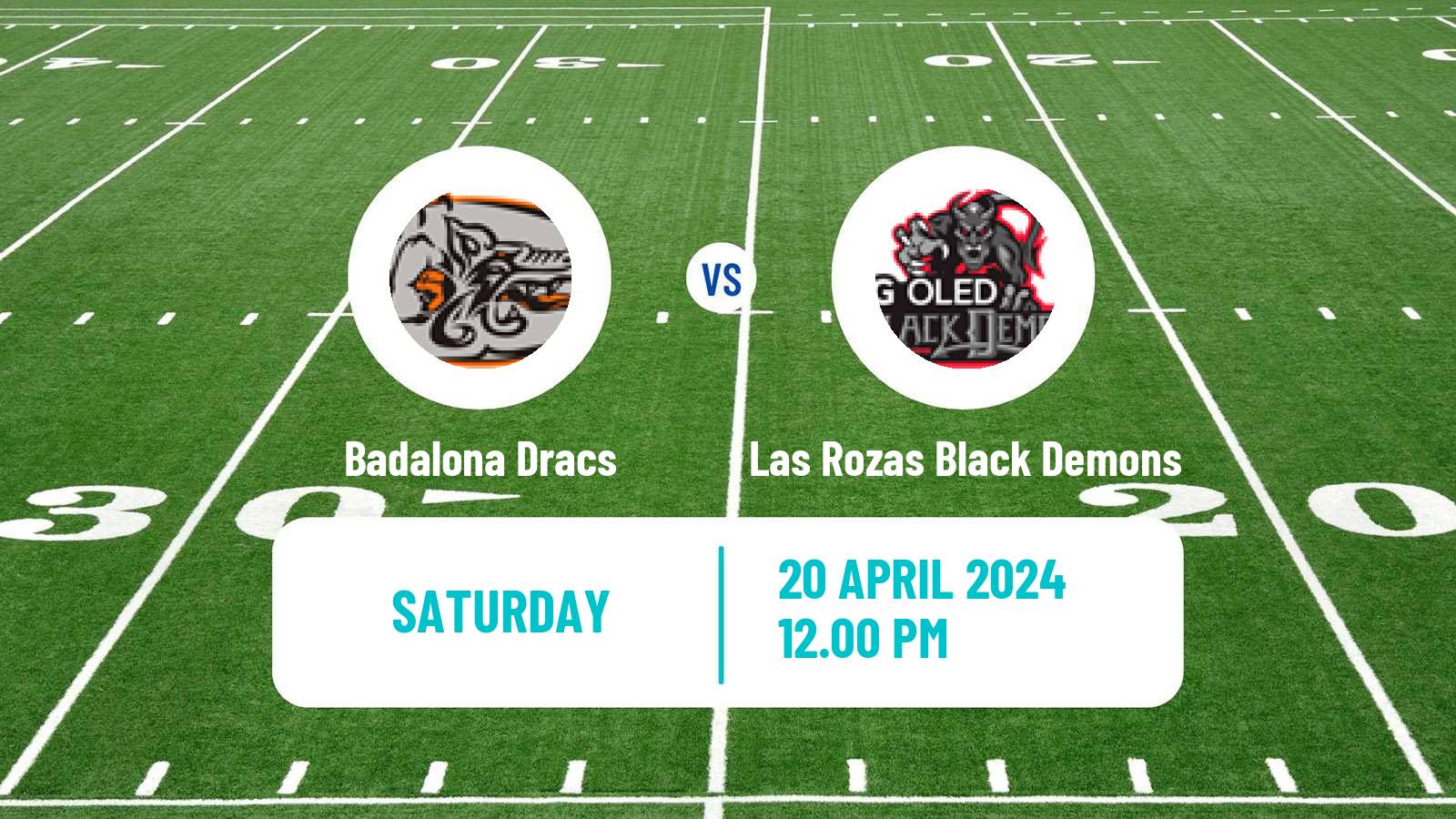 American football Spanish LNFA Serie A Badalona Dracs - Las Rozas Black Demons