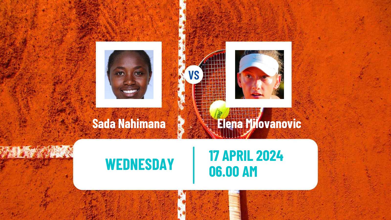 Tennis ITF W35 Hammamet 5 Women Sada Nahimana - Elena Milovanovic