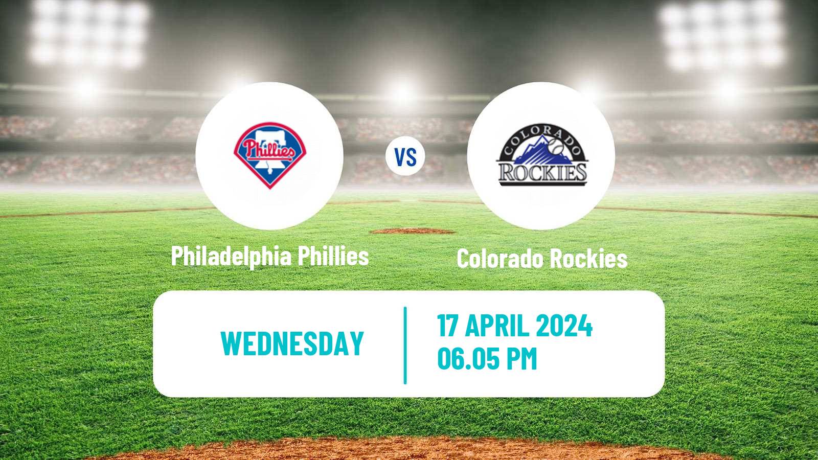 Baseball MLB Philadelphia Phillies - Colorado Rockies