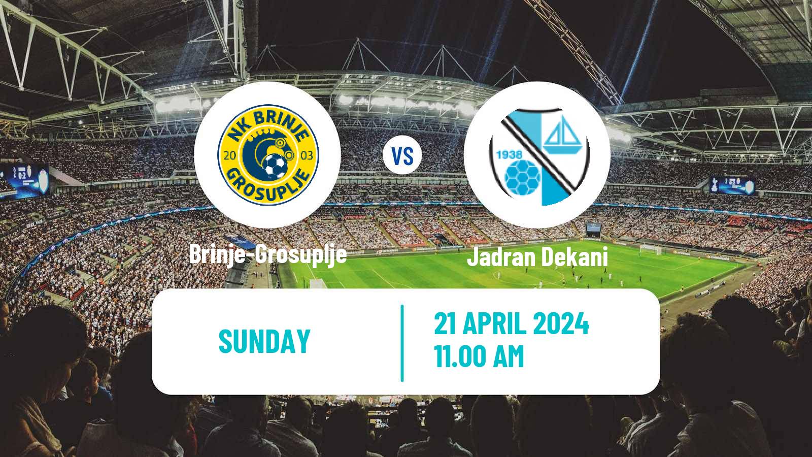 Soccer Slovenian 2 SNL Brinje-Grosuplje - Jadran Dekani