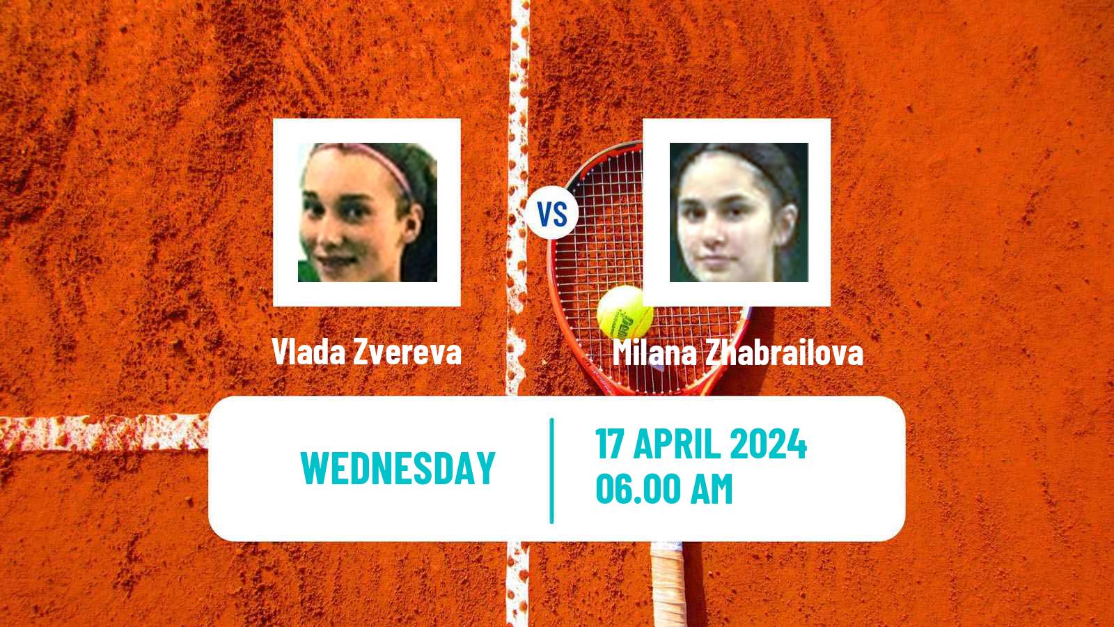 Tennis ITF W15 Monastir 14 Women Vlada Zvereva - Milana Zhabrailova