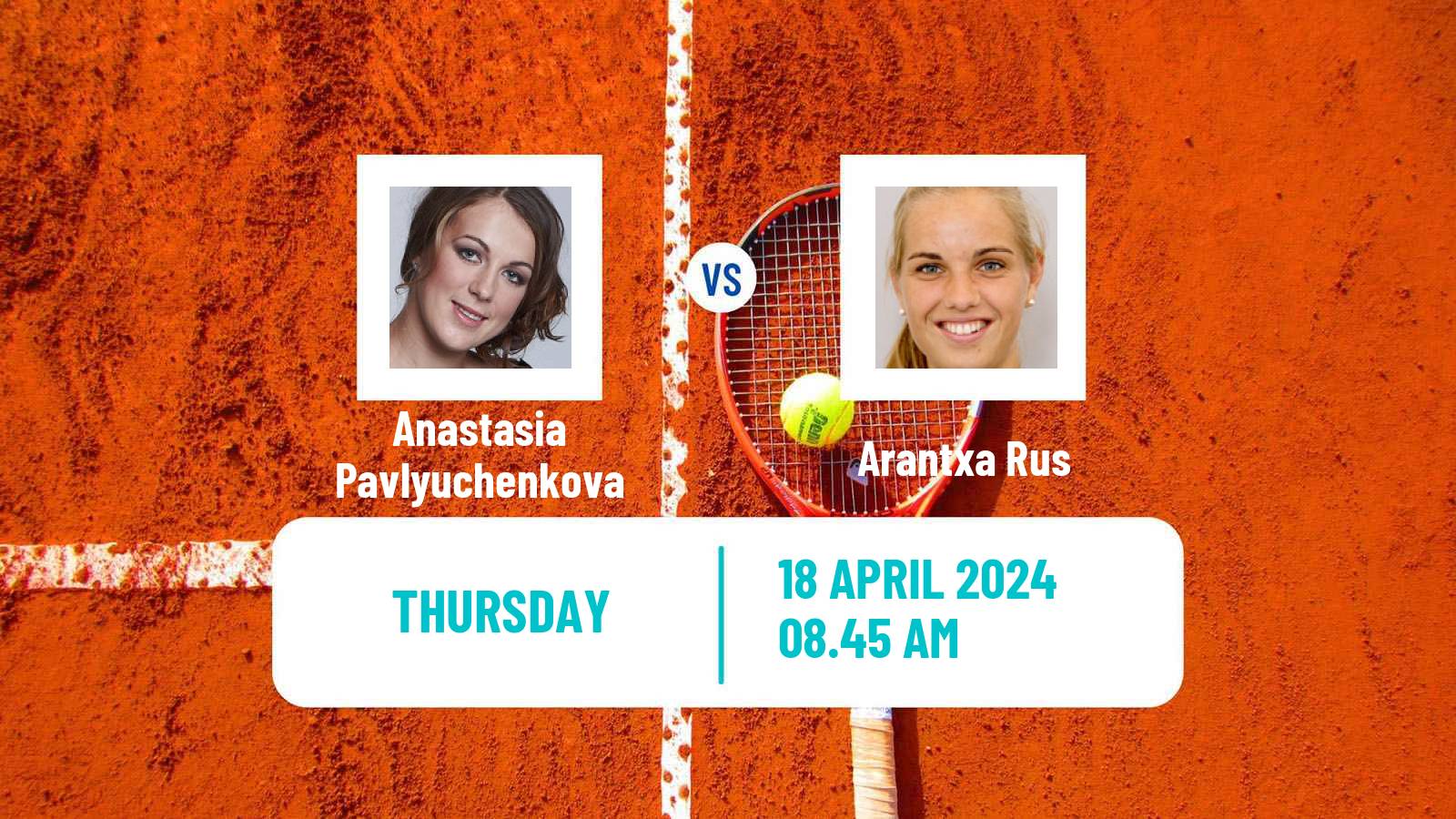 Tennis WTA Rouen Anastasia Pavlyuchenkova - Arantxa Rus