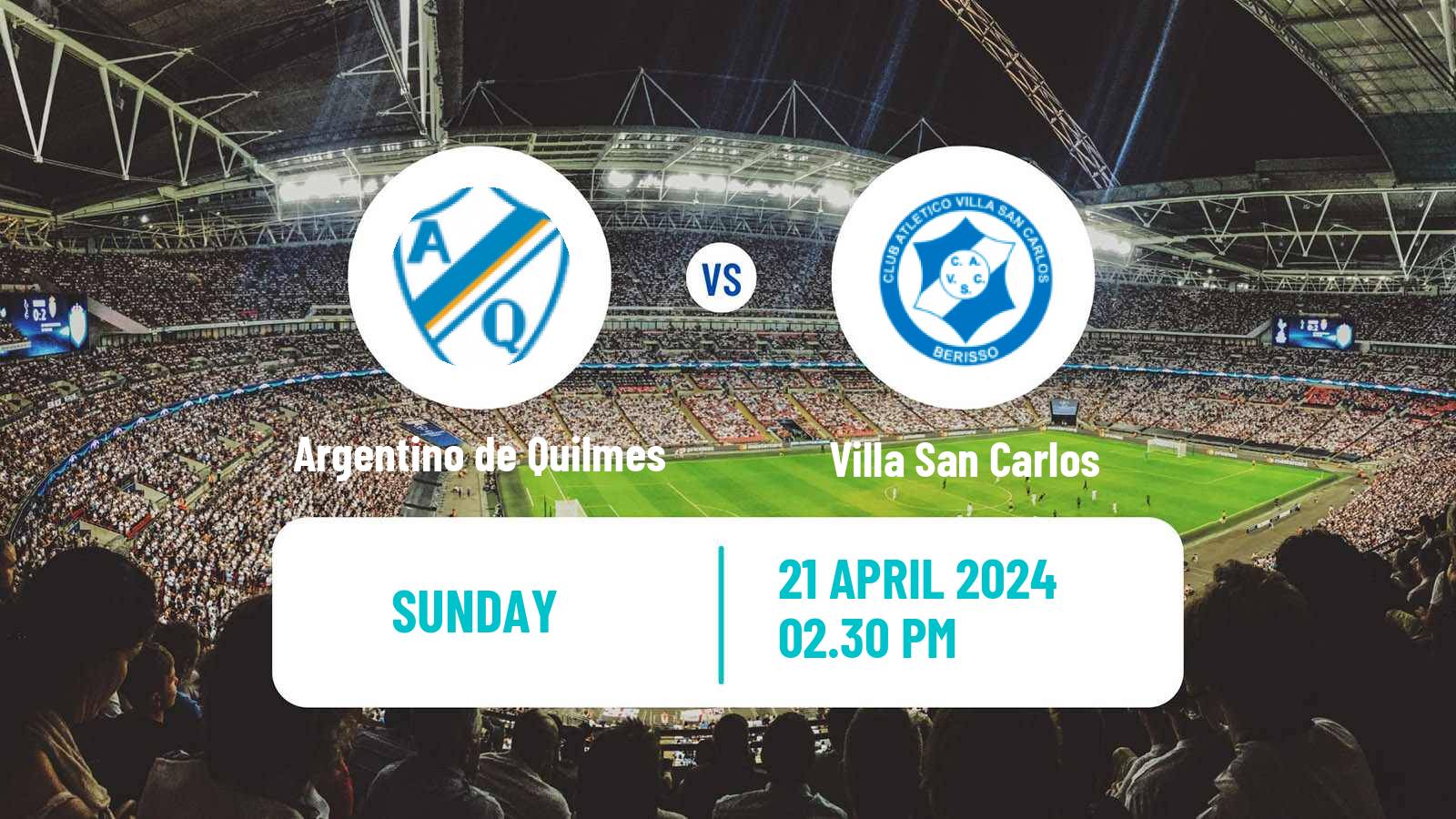 Soccer Argentinian Primera B Argentino de Quilmes - Villa San Carlos